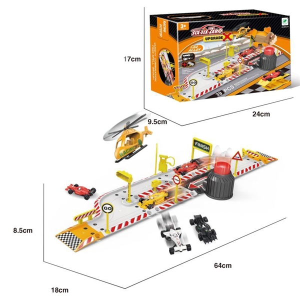 Drag alloy city parking lot set (2 alloy 1 aircraft) - HP1090759