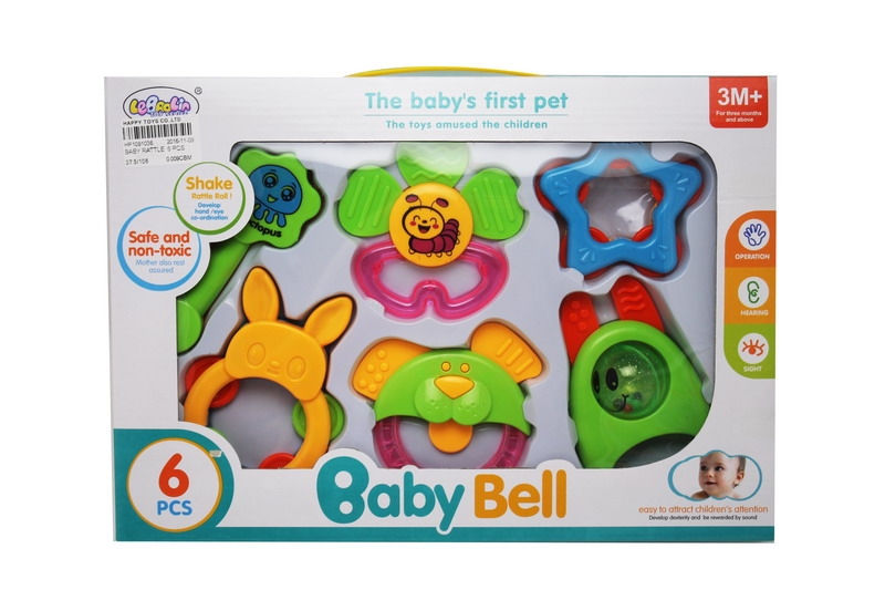BABY RATTLE  6 PCS - HP1091036