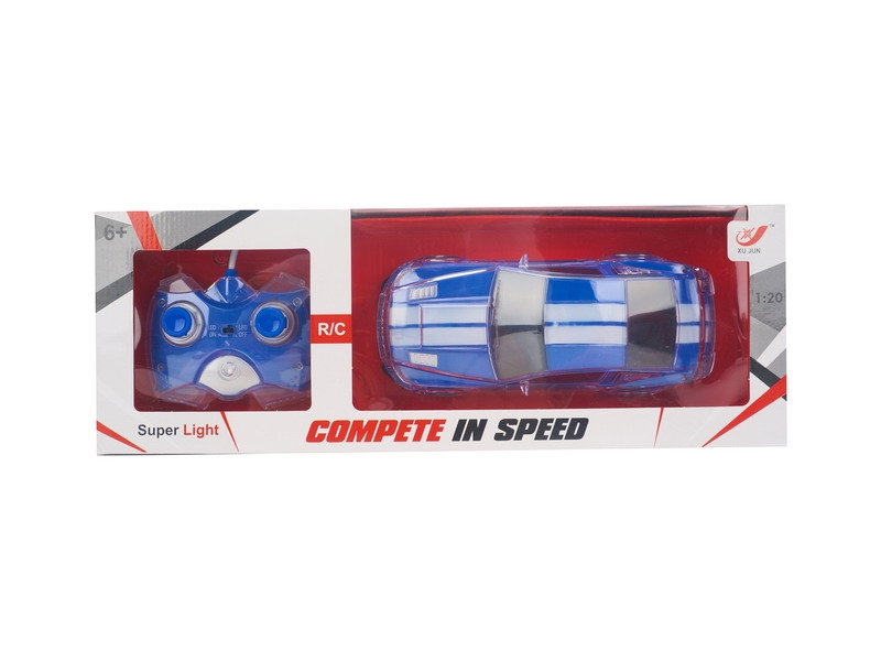 1:20 R/C CAR W/LIGHT, INCLUDED BATTERY RED/BLUE/YELLOW - HP1091165