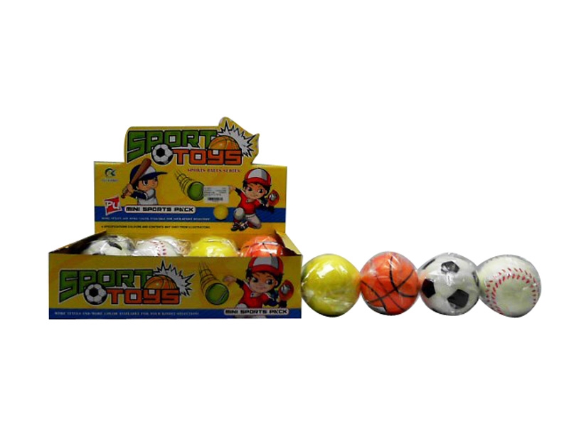 10CM PU BALL 4ASST 12PCS/DISPLAY BOX - HP1091631