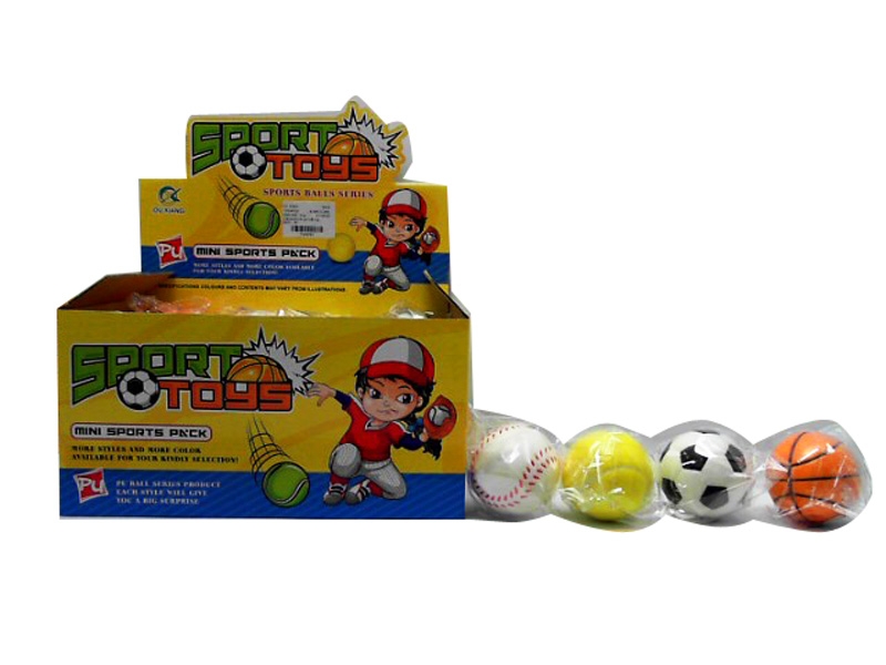 7.5CM PU BALL 4ASST 24PCS/DISPLAY BOX - HP1091634