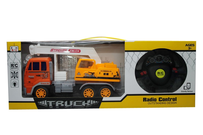 4 FUNCTION R/C TRUCK W/STEERING WHEEL & LIGHT ORANGE/BLUE - HP1091692
