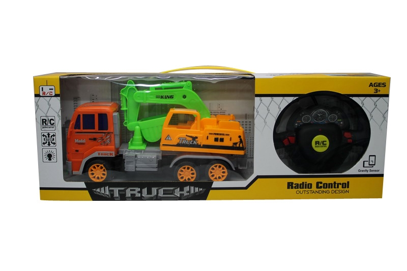 4 FUNCTION R/C TRUCK W/STEERING WHEEL & LIGHT ORANGE/BLUE - HP1091693