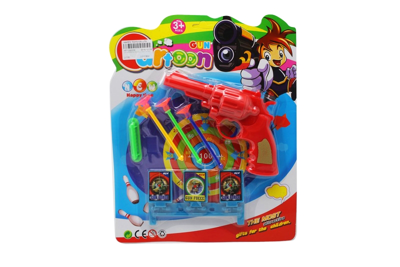 SOFT SHOOTING GUN RED YELLOW BLUE CYAN ASST - HP1092036