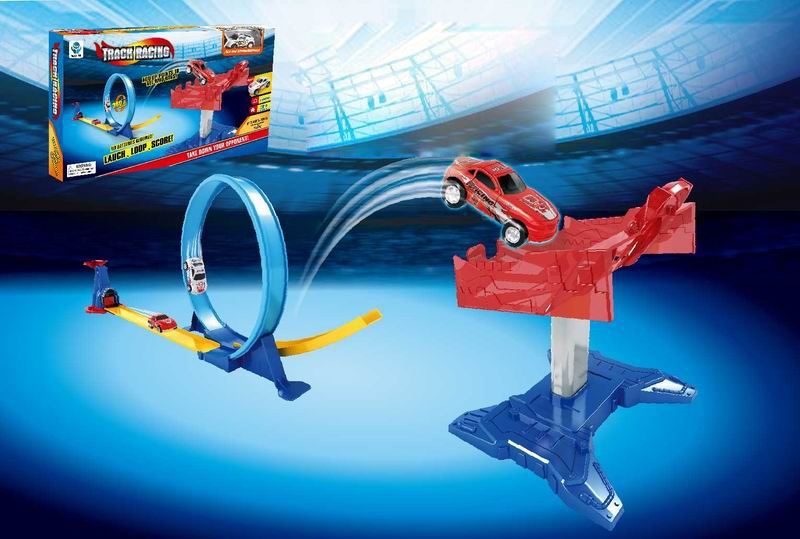 LAUNCH TRACK SET W/1PCS DIE CAST CAR,RED/WHITE - HP1092415