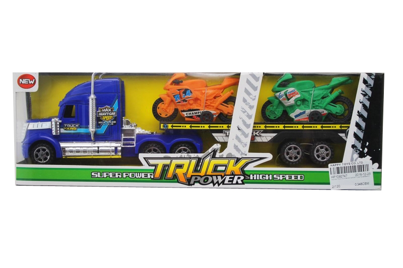 FRICTION TRUCK W/2 FREE WAY MOTORCYCLES RED/GREEN/BLUE - HP1092747