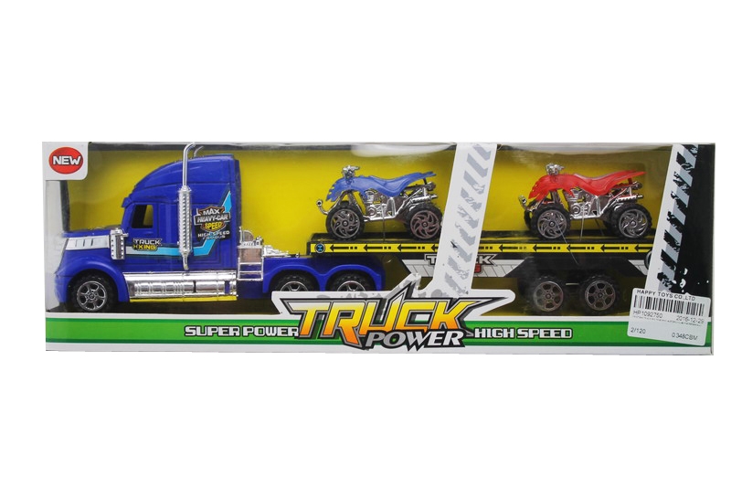 FRICTION TRUCK W/2 FREE WAY MOTORCYCLES RED/GREEN/BLUE - HP1092750