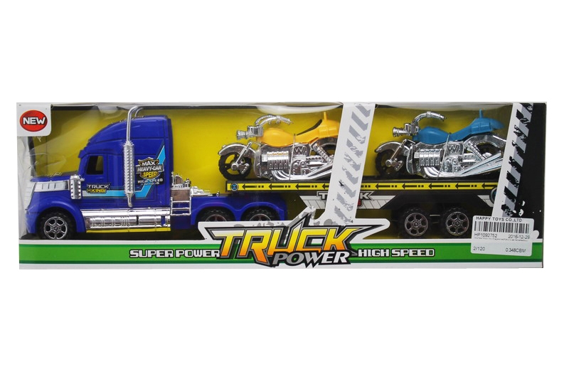 FRICTION TRUCK W/2 FREE WAY MOTORCYCLES RED/GREEN/BLUE - HP1092752