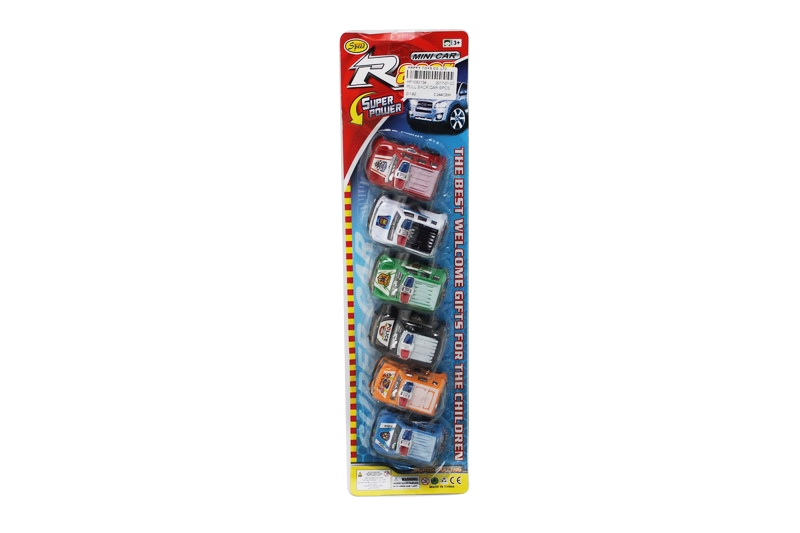 六款六色喷漆电镀椅座回力车 6PCS - HP1093134