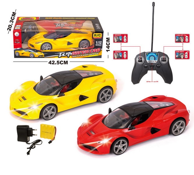 1:12 4 FUNCTION R/C CAR W/LIGHT,INCLUDED BATTERY RED/YELLOW - HP1093201