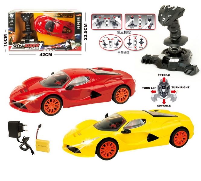 1:16 4 FUNCTION R/C CAR W/LIGHT,INCLUDED BATTERY RED/YELLOW - HP1093207