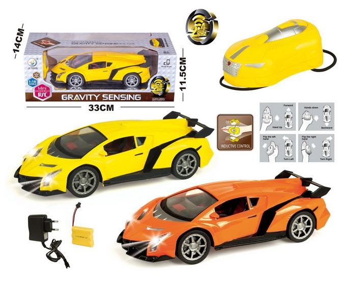 1:18 R/C CAR W/LIGHT,INCLUDED BATTERY ORANGE/YELLOW - HP1093211