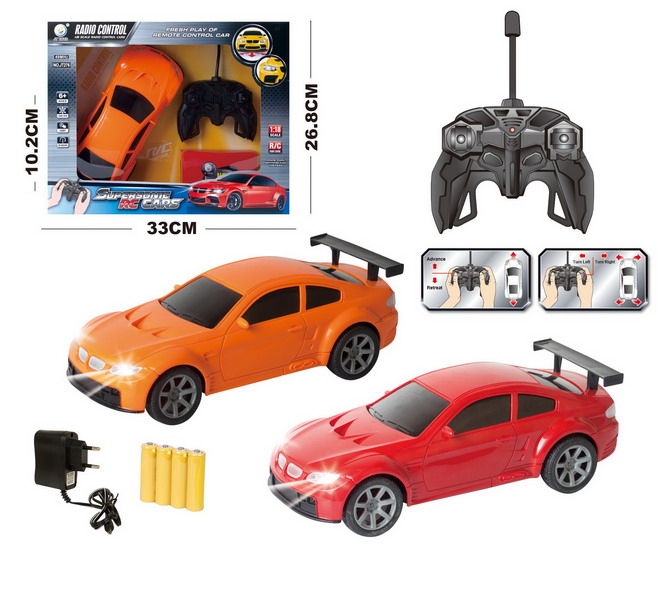 1:18 4 FUNCTION R/C CAR W/LIGHT,INCLUDED BATTERY RED/ORANGE - HP1093226