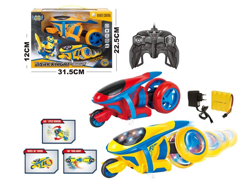 R/C STUNT CAR W/LIGHT,INCLUDED BATTERY RED/YELLOW - HP1093247