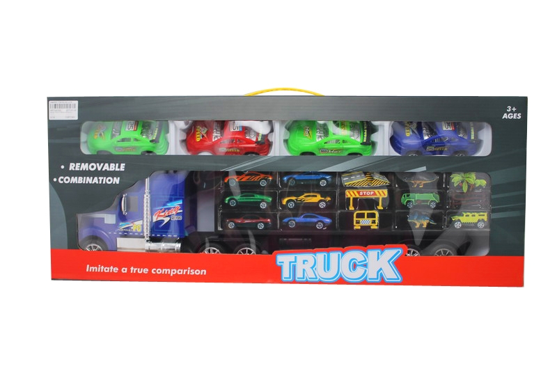 FRICTION TRUCK W/4 FREE WAY CAR RED/BLUE - HP1093350