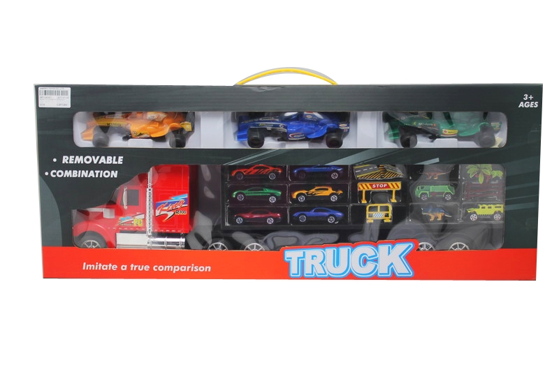 FRICTION TRUCK W/3 FREE WAY CAR RED/BLUE - HP1093351