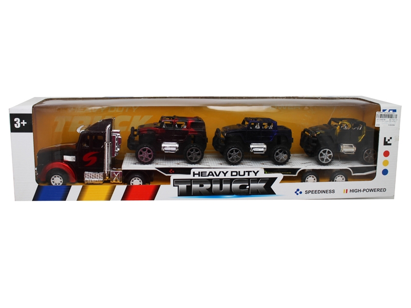 FRICTION CAR W/3PCS CAR RED/BLUE - HP1093578