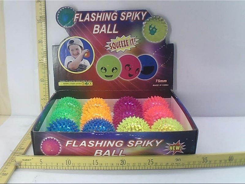 7.5CM FLASHING SPIKY BALL (12 PCS/DISPLAY BOX) - HP1093869