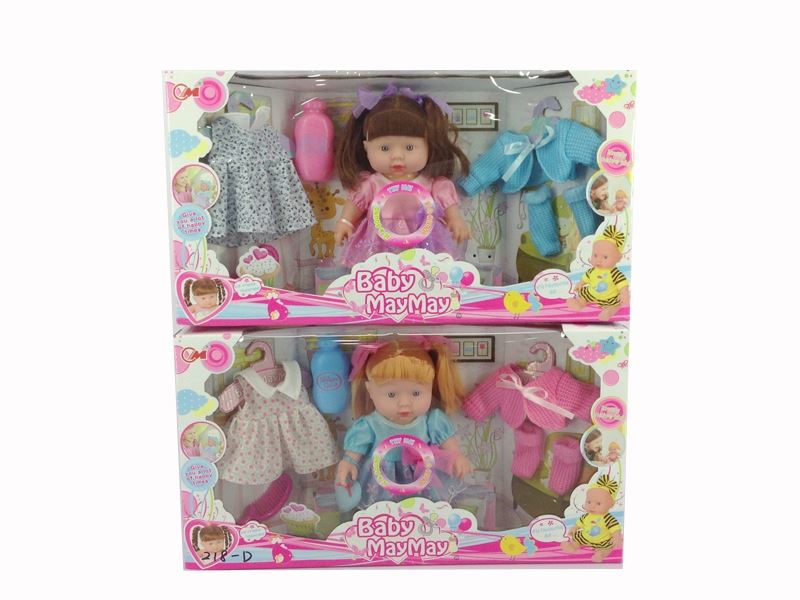 24CM PLASTIC BODY DOLL W/6 SOUNDS IC & ACCESSORIES，2ASST - HP1094508