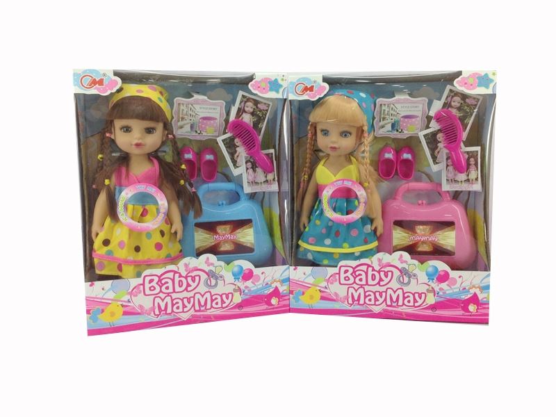 36CM  VINYL DOLL W/ACCESSORIES AND IC,2 COLORS - HP1094512
