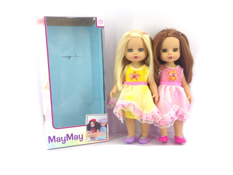 36CM  VINYL DOLL W/SONG,2 STYLES,RED/YELLOW - HP1094513