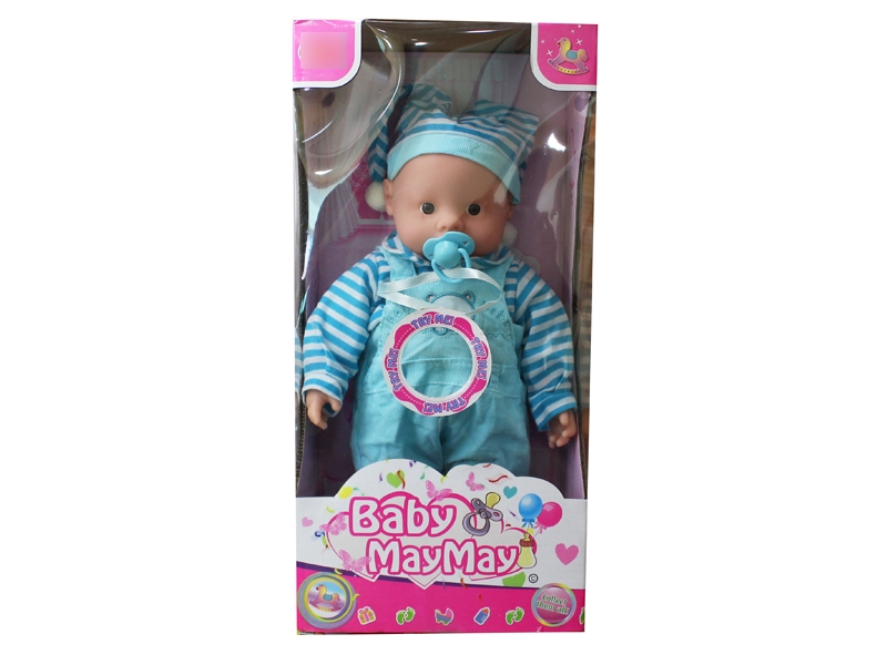 36CM COTTON BODY DOLL W/6 SOUND IC ,2  COLORS,RED/BLUE - HP1094527