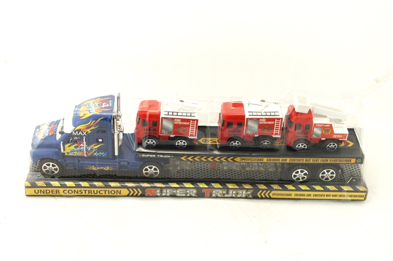 FRICTION TRUCK W/3 FREE WAY FIRE ENGINE CAR - HP1095791