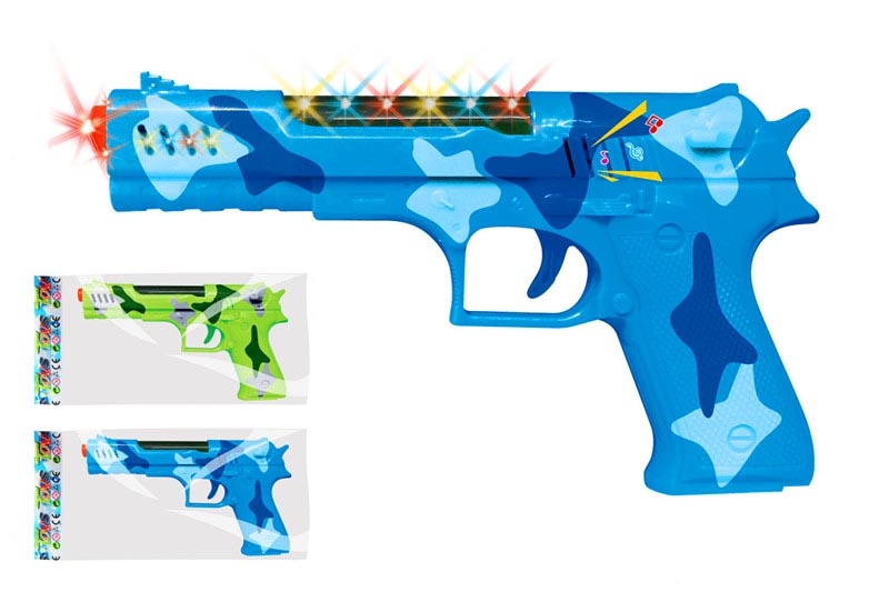 HANDGUN W/SOUND W/LIGHT BLUE/GREEN 2ASST - HP1096048