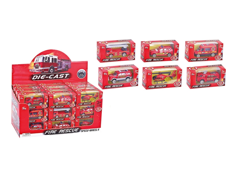 F/W DIE CAST FIRE ENGINE 6 ASST.  36PCS/DISPLAY BOX - HP1096089
