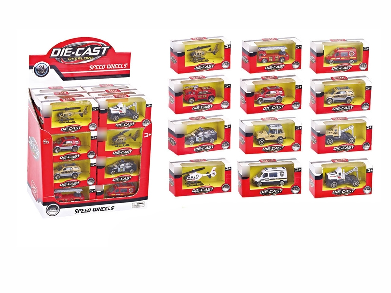 F/W DIE CAST CAR  12 ASST. 24PCS/DISPLAY BOX - HP1096091