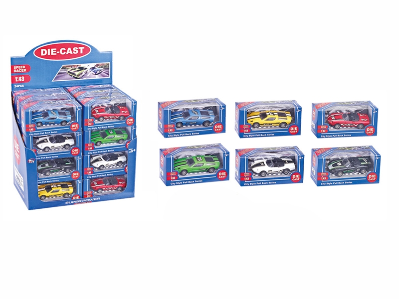 1:43合金回力车 6款混装 24只/展示盒 - HP1096104