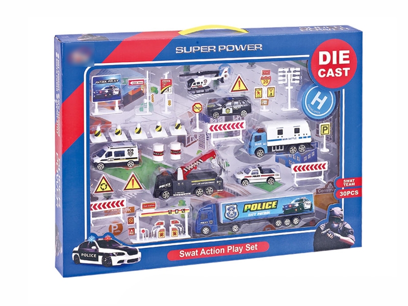 30PCS F/W DIE CAST POLICE PLAY SET - HP1096157