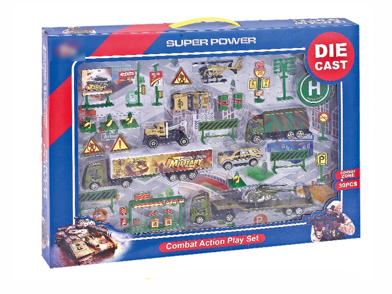30PCS F/W DIE CAST COMBAT ACTION PLAY SET - HP1096158