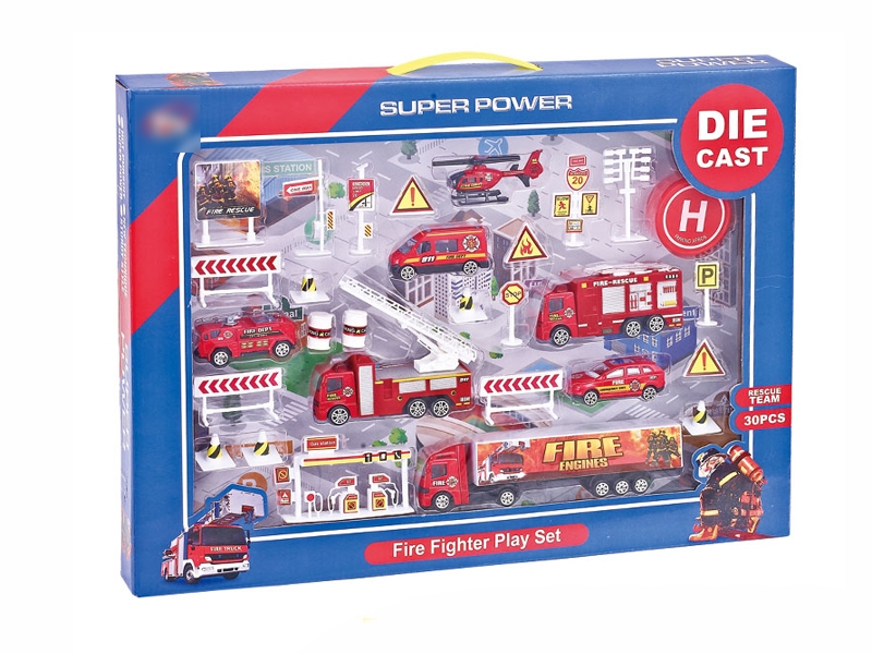 30PCS F/W DIE CAST FIRE FIGHTER PLAY SET - HP1096159