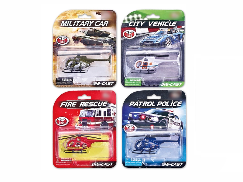 F/W DIE CAST HELICOPTER 4 COLORS - HP1096160