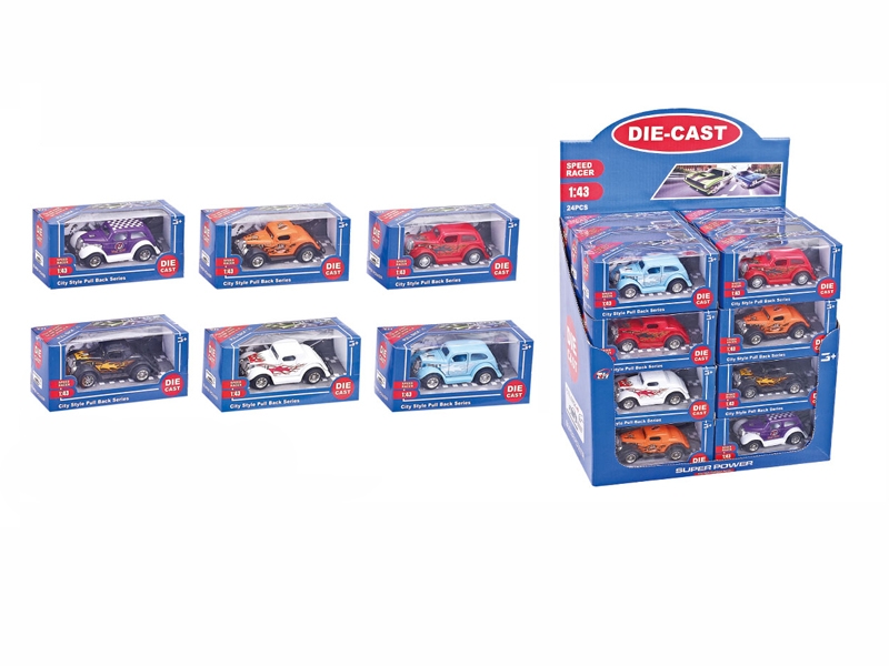 1:43合金回力老爷车 6款 24只/展示盒 - HP1096163