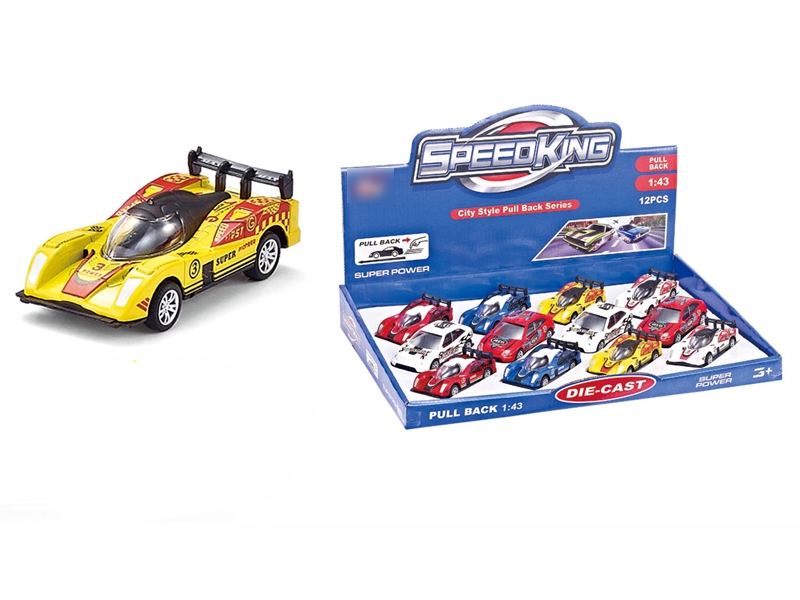 1:43合金回力赛车 6款混装 12只/展示盒 - HP1096165