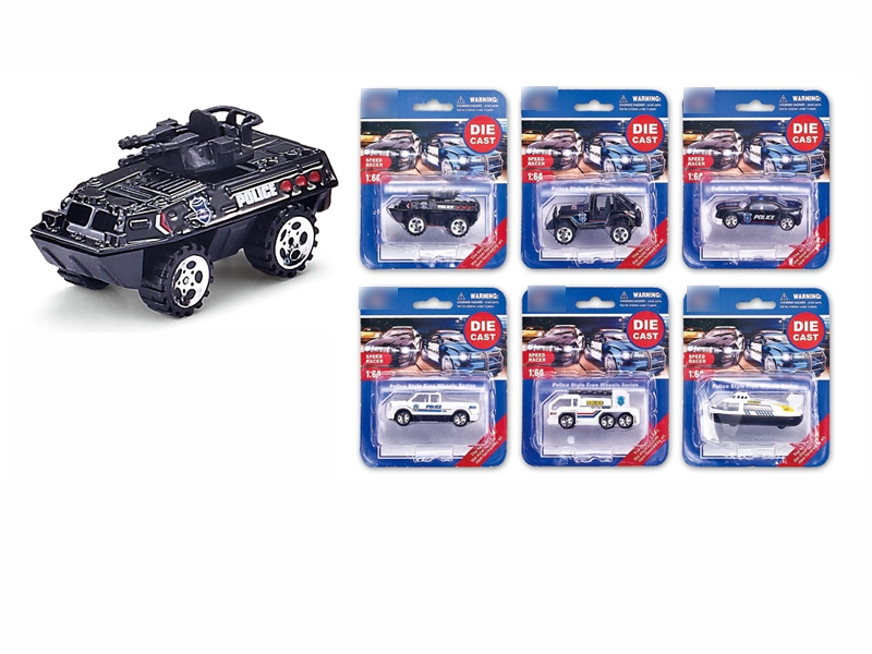 1:64 F/W DIE CAST POLICE CAR 6 ASST. - HP1096182