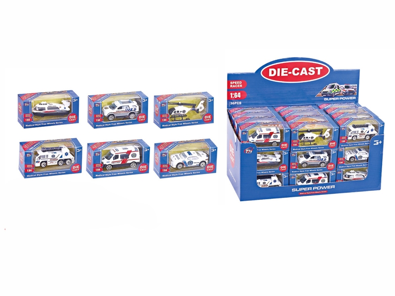 1:64 F/W DIE CAST CAR 6 ASST.  36PCS/DISPLAY BOX - HP1096188