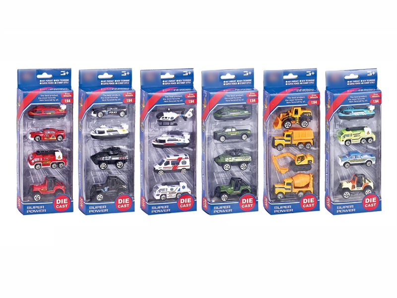 4PCS 1:64 F/W DIE CAST CAR 6 ASST. - HP1096192