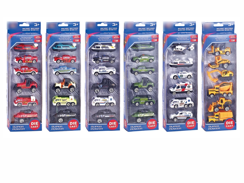 6PCS 1:64 F/W DIE CAST CAR 6 ASST. - HP1096193