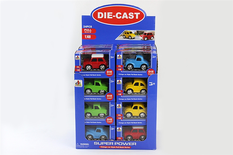 PULL BACK DIE CAST CAR 4 ASST.  24PCS/DISPLAY BOX - HP1096201