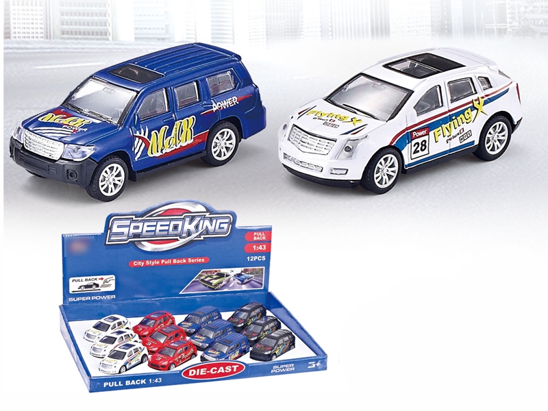 PULL BACK DIE CAST CAR 12PCS/DISPLAY BOX - HP1096202