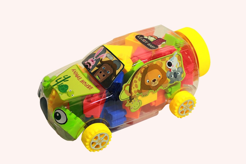 迷你动物越野车益智类积木多色混装称重100克（32PCS+） - HP1096244