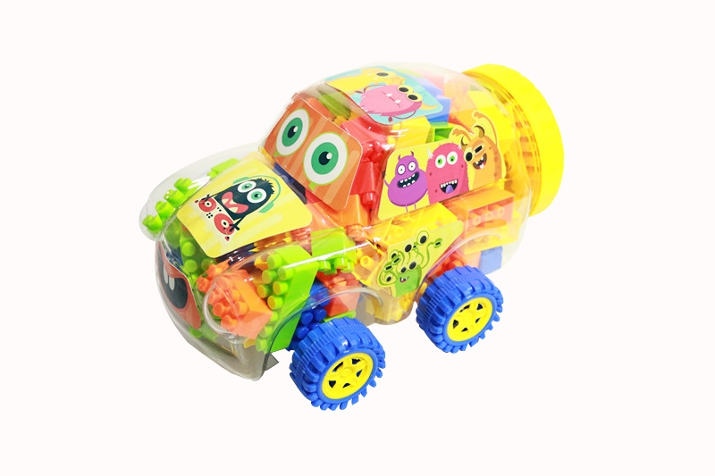 怪兽小跑车益智类积木多色混装称重220克（60PCS+） - HP1096247