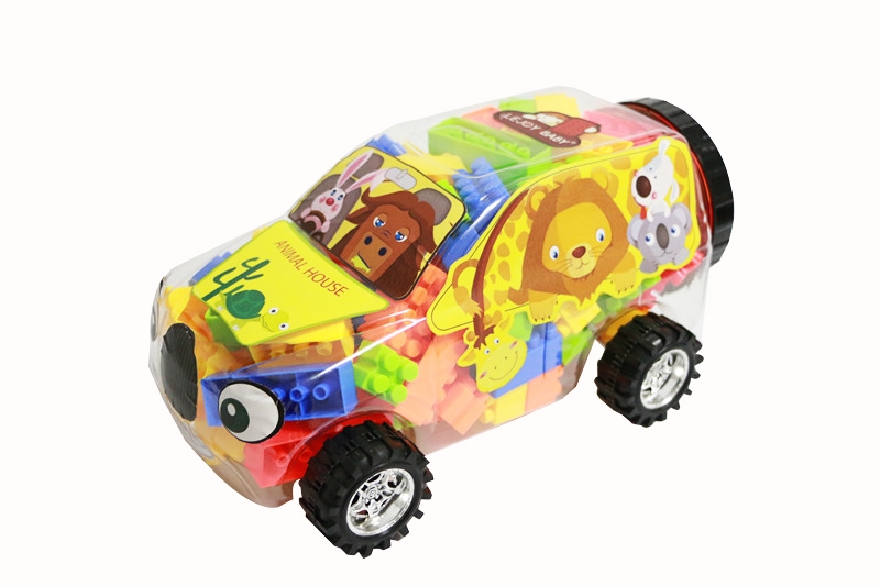 小动物越野车益智类积木多色混装称重250克（79PCS+） - HP1096251
