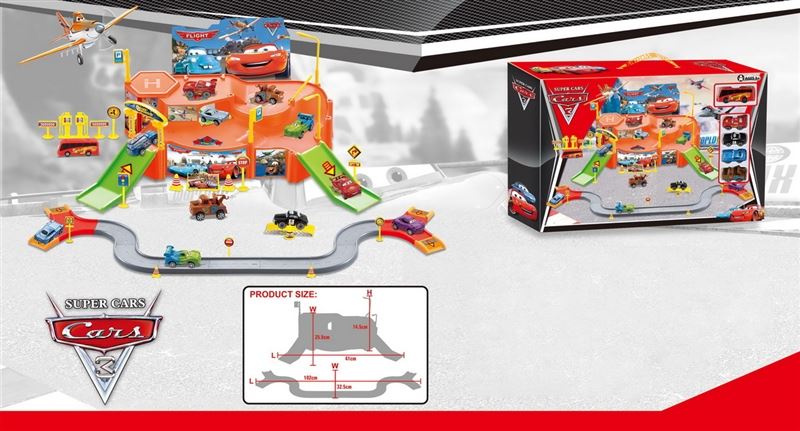 RAIL PARKING LOT W/1PCS BUS + 4PCS SMALL CAR(FREE WAY) - HP1096664