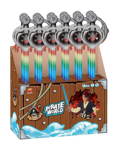 EVA WRISTER + PIRATE RAPIER WITH MULTI-COLORS LIGHT&SOUND,12PCS/BOX - HP1096966