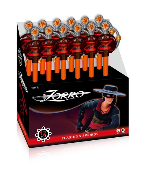 EVA WRISTER +ZORRO RAPIER WITH LIGHT&SOUND,12PCS/BOX - HP1096971