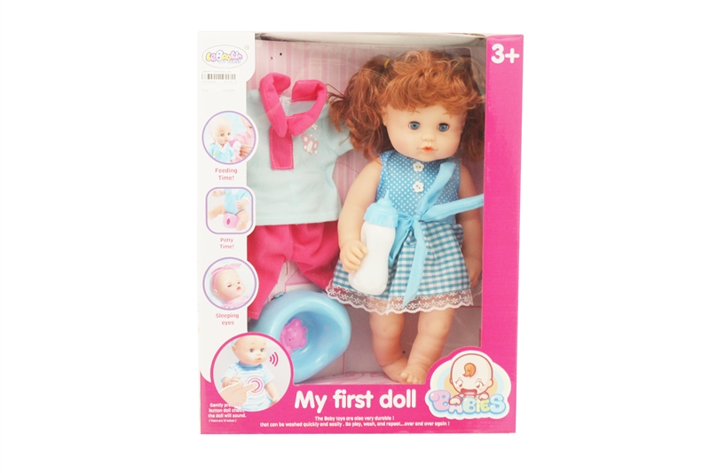 16 INCH DOLL,CAN DRINKING AND PEE,W/12 SOUNDS IC,3 COLORS MIX - HP1097036